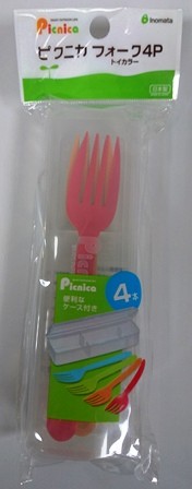 日本inomata彩色叉子組4P