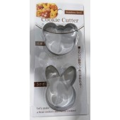 【烘焙工具】日本ECHO不鏽鋼餅乾壓模( 餅乾.米飯切割模具2入)(熊.兔子)